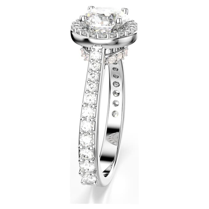 Anillo Una Angelic, corte redondo, blanco, acabado tono plateado Anillo Una Angelic, corte redondo, blanco, acabado tono plateado