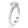 Anillo Una con motivo angelical, cortes mixtos, corazón, blanco, chapado en rodio