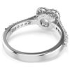 Anillo Una con motivo angelical, cortes mixtos, corazón, blanco, chapado en rodio