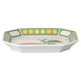 Bandeja Idyllia de porcelana, motivo de cristales, color limón, pequeña, multicolor