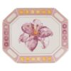 Bandeja Idyllia de porcelana, motivo de cristales, flor, pequeña, rosa