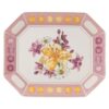 Bandeja Idyllia de porcelana, motivo de cristales, flores, grande, rosa