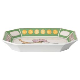 Bandeja Idyllia de porcelana, motivo de cristales, papamoscas, grande, multicolor
