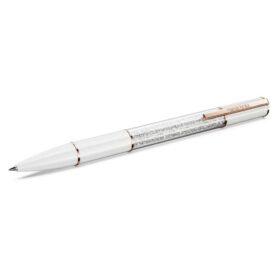 Bolígrafo Crystalline blanco, chapado en tono oro rosa