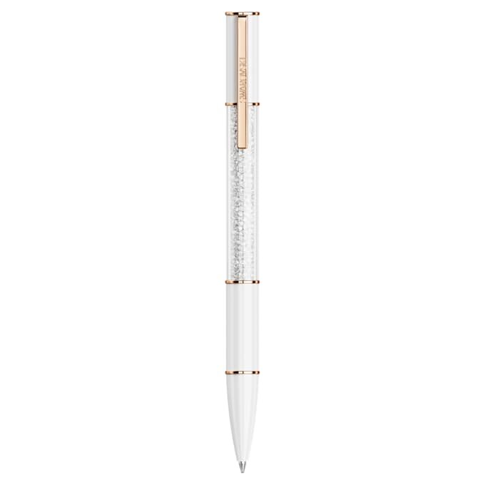 Bolígrafo Crystalline blanco, chapado en tono oro rosa Bolígrafo Crystalline blanco, chapado en tono oro rosa