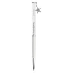 Bolígrafo Crystalline blanco, lacado en blanco, cromado