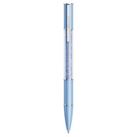 Bolígrafo Crystalline con cristales Recreated™, azul, lacado en azul, cromado