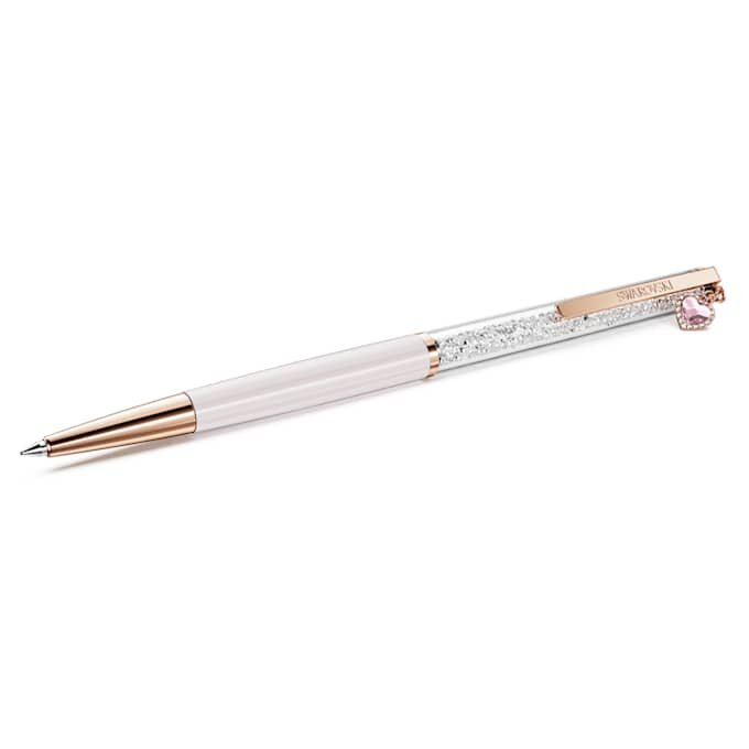 Bolígrafo Crystalline con forma de corazón, rosa, lacado en rosa, chapado en tono oro rosa Bolígrafo Crystalline con forma de corazón, rosa, lacado en rosa, chapado en tono oro rosa