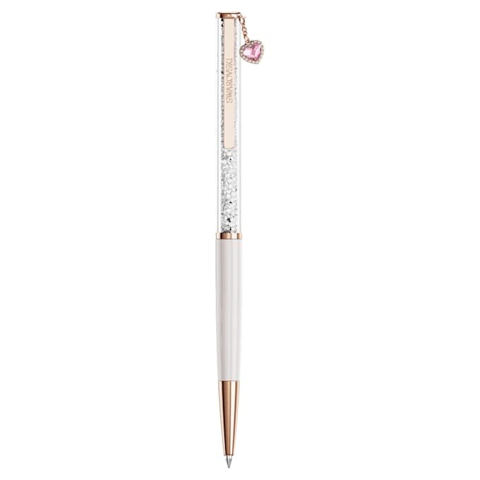 Bolígrafo Crystalline con forma de corazón, rosa, lacado en rosa, chapado en tono oro rosa Bolígrafo Crystalline con forma de corazón, rosa, lacado en rosa, chapado en tono oro rosa