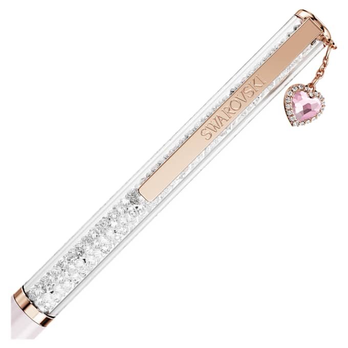 Bolígrafo Crystalline con forma de corazón, rosa, lacado en rosa, chapado en tono oro rosa Bolígrafo Crystalline con forma de corazón, rosa, lacado en rosa, chapado en tono oro rosa
