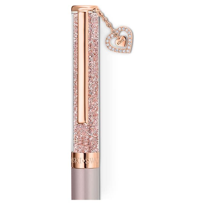 Bolígrafo Crystalline con forma de corazón, tono oro rosa, lacado en rosa, chapado en tono oro rosa Bolígrafo Crystalline con forma de corazón, tono oro rosa, lacado en rosa, chapado en tono oro rosa