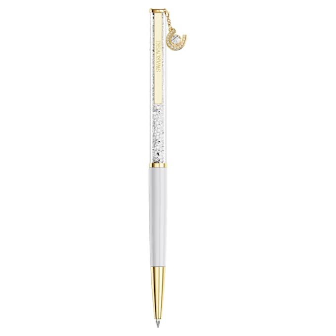Bolígrafo Crystalline Horse Shoe, blanco, lacado en blanco, chapado en tono dorado Bolígrafo Crystalline Horse Shoe, blanco, lacado en blanco, chapado en tono dorado