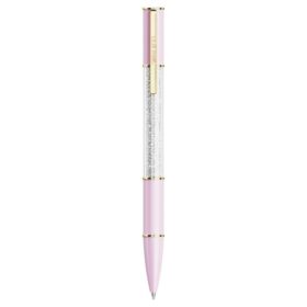 Bolígrafo Crystalline rosa, chapado en tono dorado
