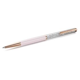 Bolígrafo Crystalline rosa, lacado en rosa, chapado en tono oro rosa