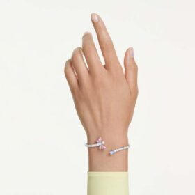 Brazalete Ariana Grande X Swarovski con cortes mixtos, libélula, multicolor, chapado en rodio