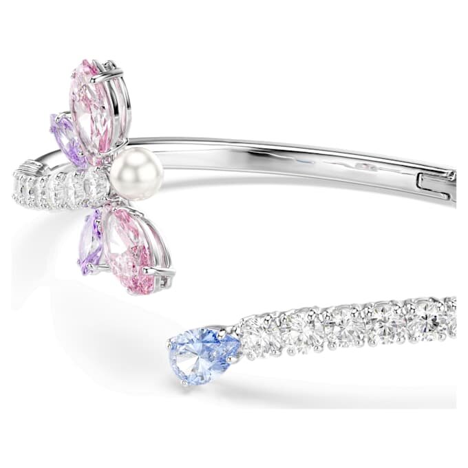Brazalete Ariana Grande X Swarovski con cortes mixtos, libélula, multicolor, chapado en rodio Brazalete Ariana Grande X Swarovski con cortes mixtos, libélula, multicolor, chapado en rodio