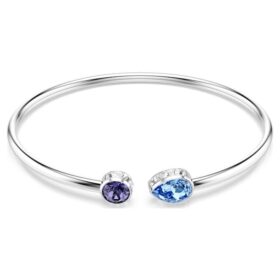 Brazalete Chroma con cortes mixtos, multicolor, chapado en rodio