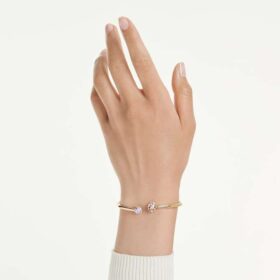 Brazalete Chroma con cortes mixtos, multicolor, chapado en tono dorado