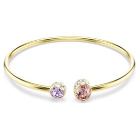 Brazalete Chroma con cortes mixtos, multicolor, chapado en tono dorado