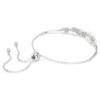 Brazalete Constella con perlas de cristal, cortes redondos, blanco, chapado en rodio Brazalete Constella con perlas de cristal, cortes redondos, blanco, chapado en rodio