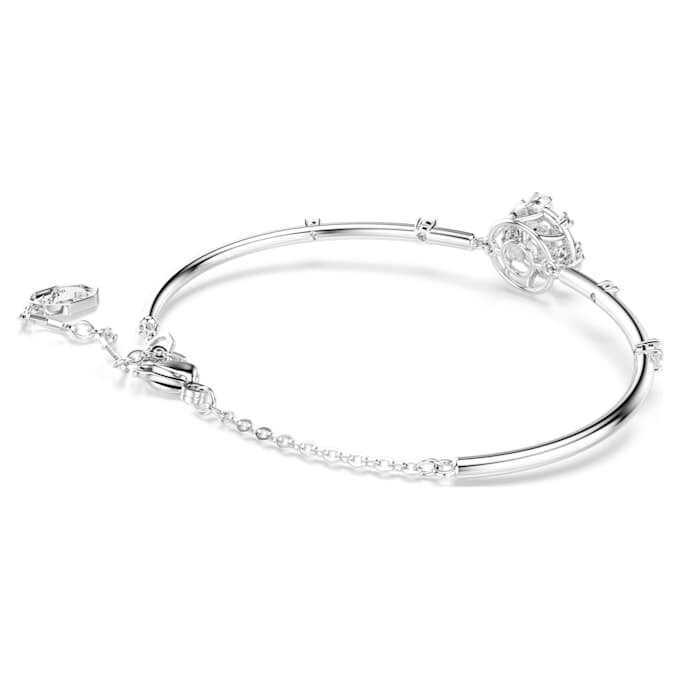 Brazalete Constella de corte redondo, piedra danzante, blanco, chapado en rodio Brazalete Constella de corte redondo, piedra danzante, blanco, chapado en rodio