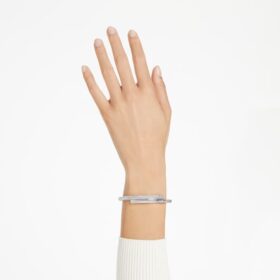 Brazalete Dextera con cierre magnético, blanco, chapado en rodio
