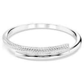 Brazalete Dextera con cierre magnético, blanco, chapado en rodio