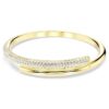 Brazalete Dextera con cierre magnético, blanco, chapado en tono dorado