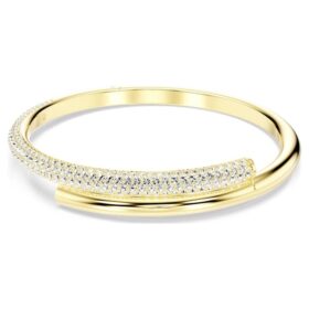 Brazalete Dextera con cierre magnético, blanco, chapado en tono dorado