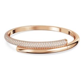 Brazalete Dextera con cierre magnético, blanco, chapado en tono oro rosa