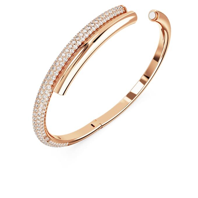 Brazalete Dextera con cierre magnético, blanco, chapado en tono oro rosa Brazalete Dextera con cierre magnético, blanco, chapado en tono oro rosa