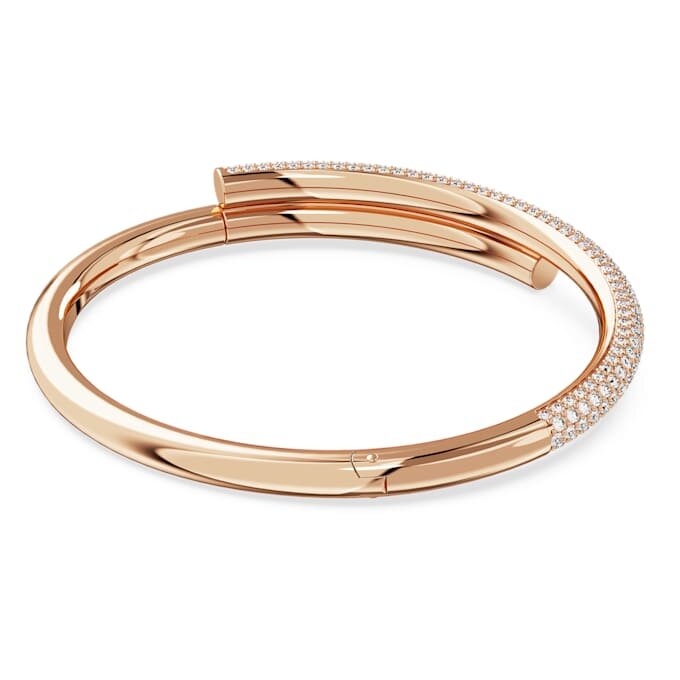 Brazalete Dextera con cierre magnético, blanco, chapado en tono oro rosa Brazalete Dextera con cierre magnético, blanco, chapado en tono oro rosa