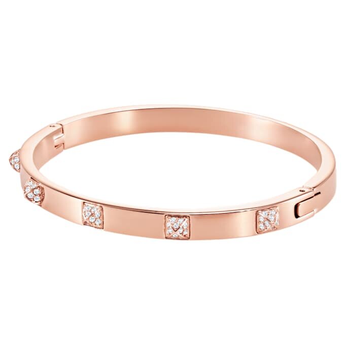 Brazalete Dextera con pavé, blanco, chapado en tono oro rosa Brazalete Dextera con pavé, blanco, chapado en tono oro rosa