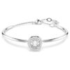 Brazalete Dextera de corte redondo, blanco, chapado en rodio Brazalete Dextera de corte redondo, blanco, chapado en rodio