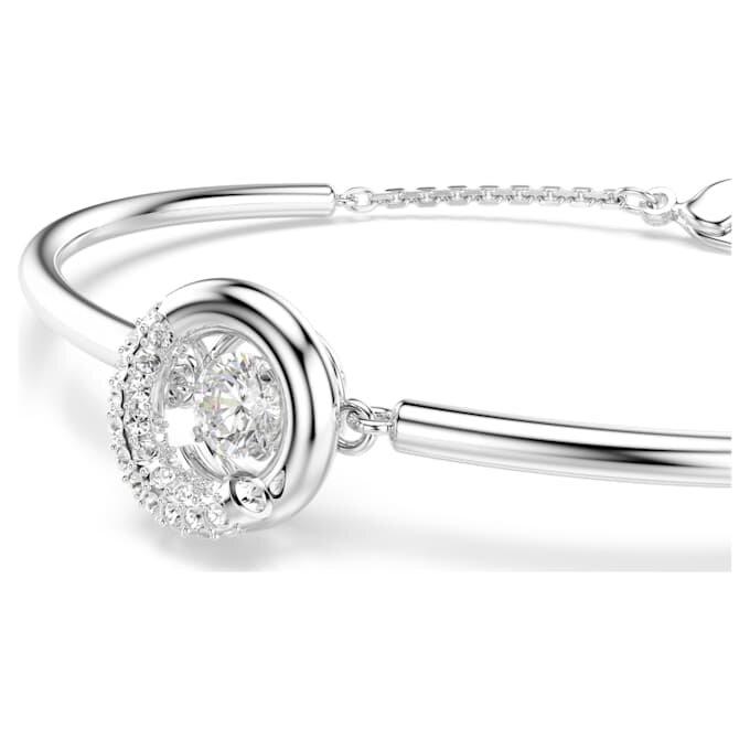 Brazalete Dextera de corte redondo, blanco, chapado en rodio Brazalete Dextera de corte redondo, blanco, chapado en rodio