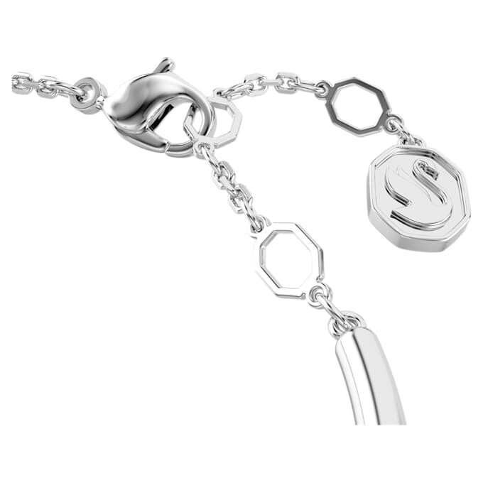 Brazalete Dextera de corte redondo, blanco, chapado en rodio Brazalete Dextera de corte redondo, blanco, chapado en rodio