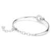 Brazalete Dextera de corte redondo, blanco, chapado en rodio Brazalete Dextera de corte redondo, blanco, chapado en rodio