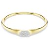 Brazalete Dextera de corte redondo, blanco, chapado en tono dorado Brazalete Dextera de corte redondo, blanco, chapado en tono dorado