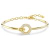 Brazalete Dextera de corte redondo, blanco, chapado en tono dorado Brazalete Dextera de corte redondo, blanco, chapado en tono dorado