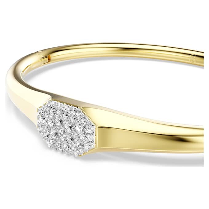 Brazalete Dextera de corte redondo, blanco, chapado en tono dorado Brazalete Dextera de corte redondo, blanco, chapado en tono dorado