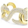 Brazalete Dextera de corte redondo, blanco, chapado en tono dorado