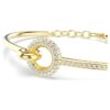 Brazalete Dextera de corte redondo, blanco, chapado en tono dorado Brazalete Dextera de corte redondo, blanco, chapado en tono dorado