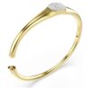 Brazalete Dextera de corte redondo, blanco, chapado en tono dorado Brazalete Dextera de corte redondo, blanco, chapado en tono dorado