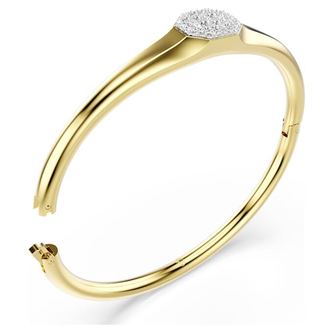 Brazalete Dextera de corte redondo, blanco, chapado en tono dorado Brazalete Dextera de corte redondo, blanco, chapado en tono dorado