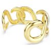 Brazalete Dextera de corte redondo, blanco, chapado en tono dorado