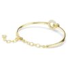 Brazalete Dextera de corte redondo, blanco, chapado en tono dorado Brazalete Dextera de corte redondo, blanco, chapado en tono dorado