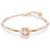Brazalete Dextera de corte redondo, blanco, chapado en tono oro rosa Brazalete Dextera de corte redondo, blanco, chapado en tono oro rosa