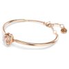 Brazalete Dextera de corte redondo, blanco, chapado en tono oro rosa Brazalete Dextera de corte redondo, blanco, chapado en tono oro rosa