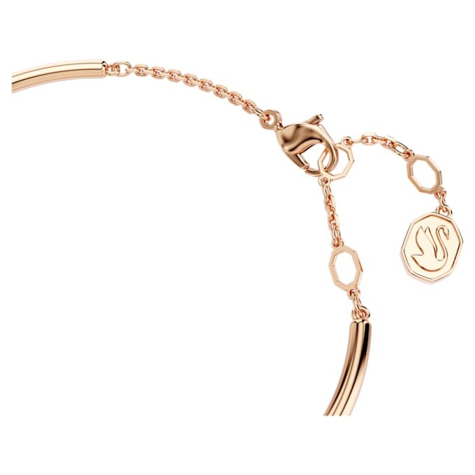 Brazalete Dextera de corte redondo, blanco, chapado en tono oro rosa Brazalete Dextera de corte redondo, blanco, chapado en tono oro rosa