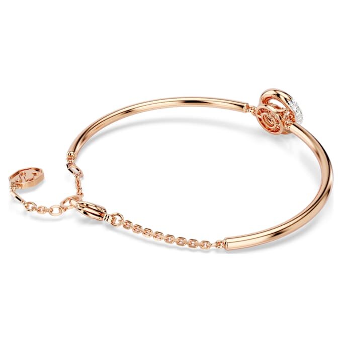 Brazalete Dextera de corte redondo, blanco, chapado en tono oro rosa Brazalete Dextera de corte redondo, blanco, chapado en tono oro rosa